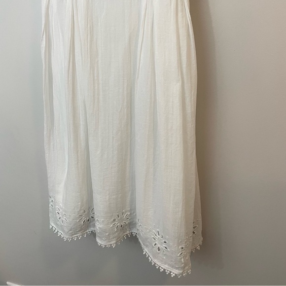 Old Navy Sundress Womens S White Floral Eyelet Lace A-line 100% Cotton Lined - Picture 3 of 11